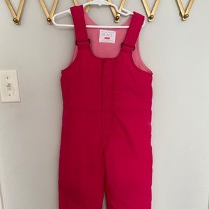 Pink ski bibs